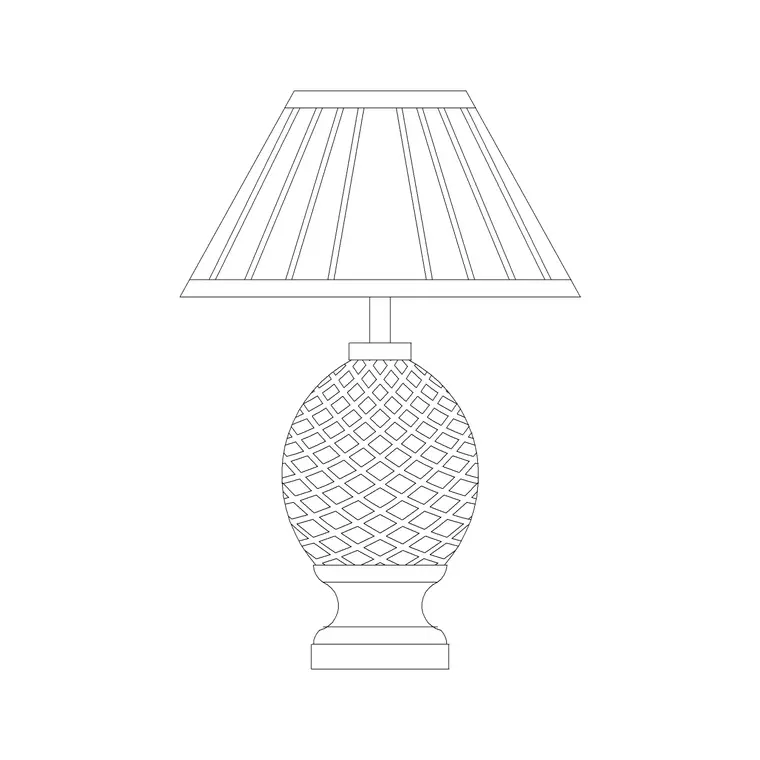 Table Lamp Classical DWG CAD block thumbnail — lighting drawing