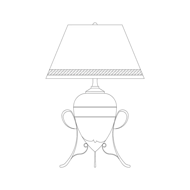 Table Lamp Decorative Stand DWG CAD block thumbnail — lighting drawing