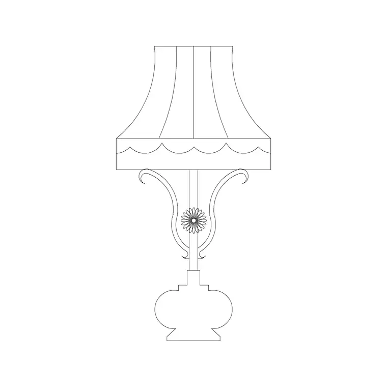 Table Lamp Decorative DWG CAD block thumbnail — lighting drawing