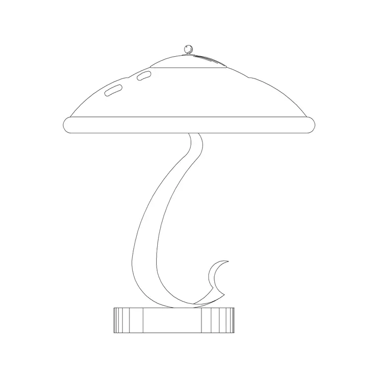 Table Lamp Desginer DWG CAD block thumbnail — lighting drawing