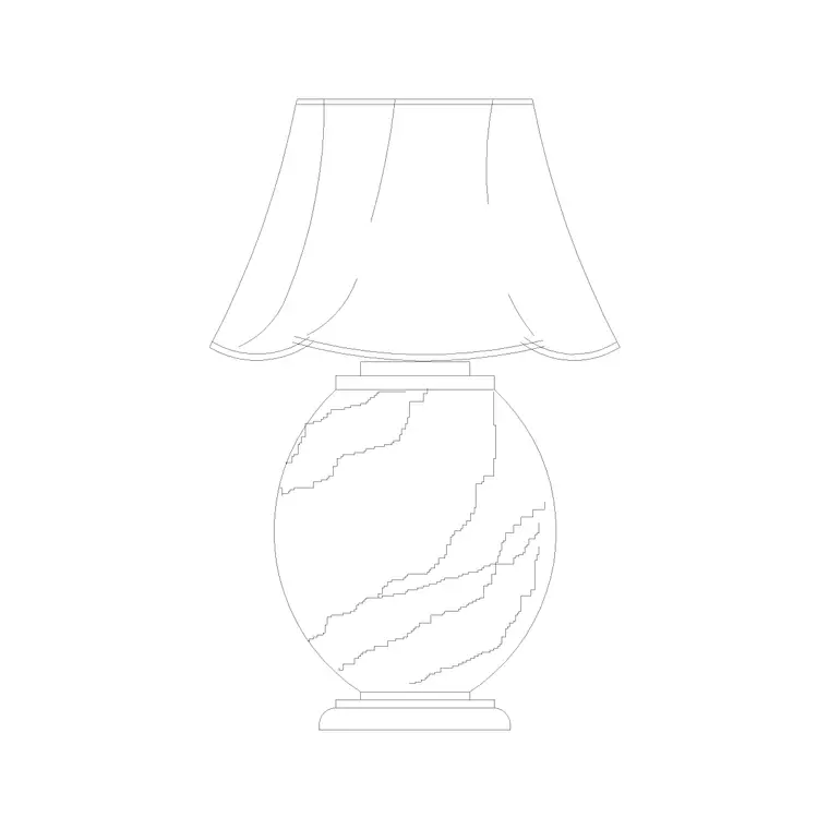 Table Lamp Elev (10) DWG CAD block thumbnail — lighting drawing
