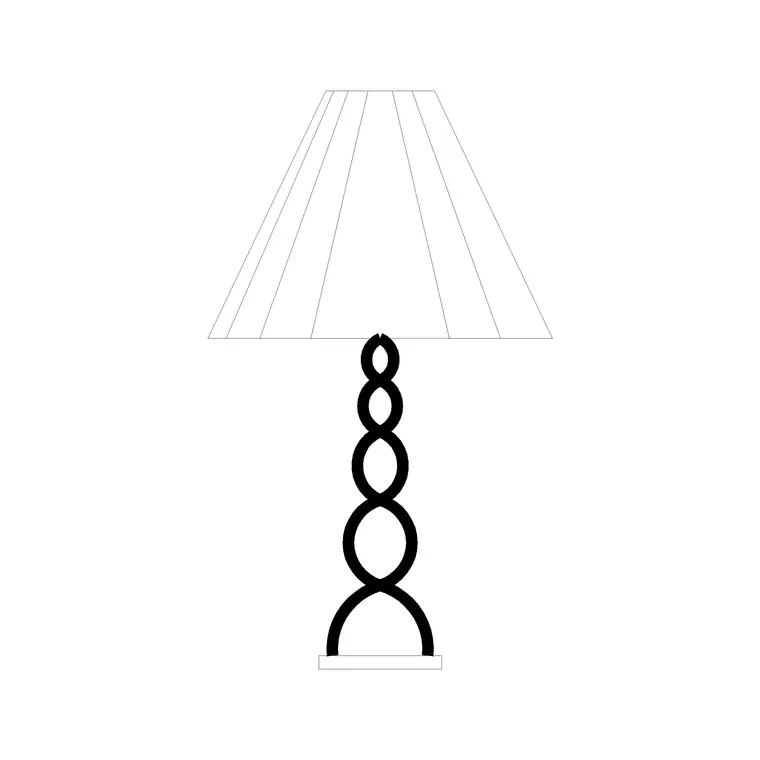 Table Lamp Elev (13) DWG CAD block thumbnail — lighting drawing