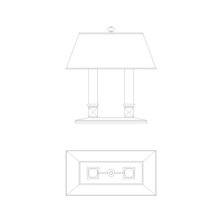 Table Lamp Elev (17) DWG CAD block thumbnail — lighting drawing