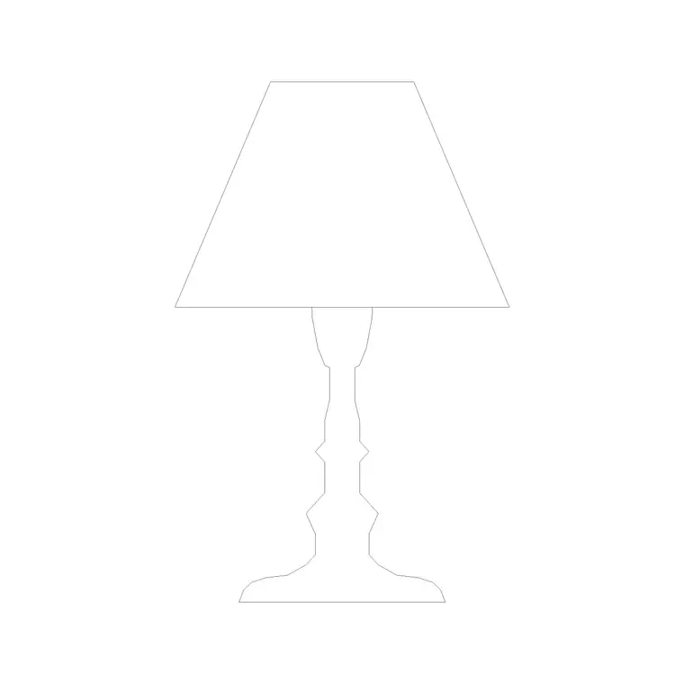 Table Lamp Elev (25) DWG CAD block thumbnail — lighting drawing