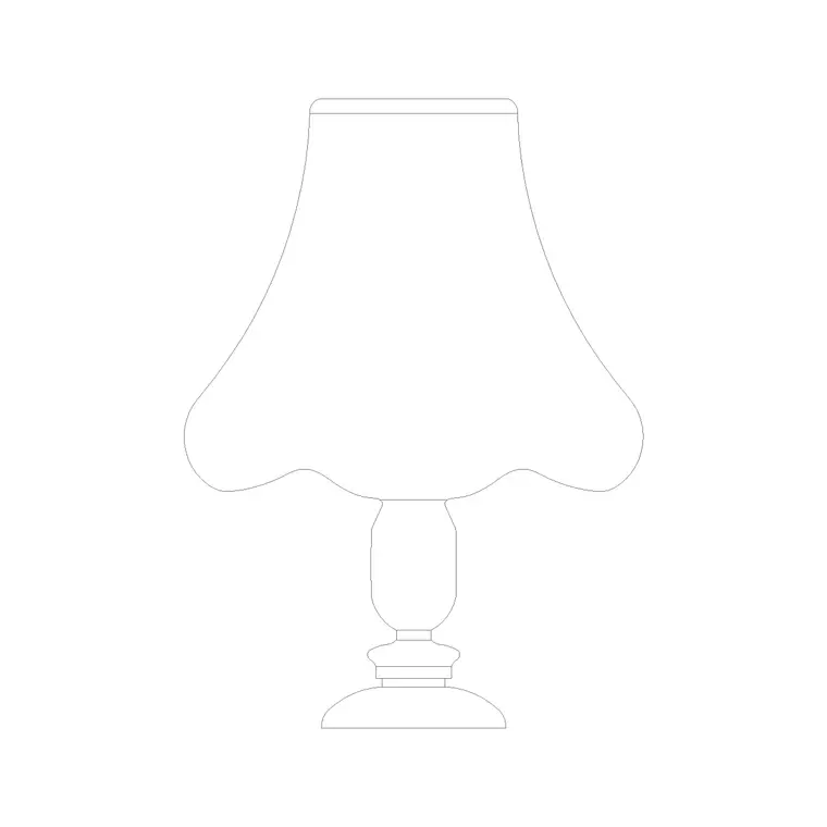 Table Lamp Elev (3) DWG CAD block thumbnail — lighting drawing