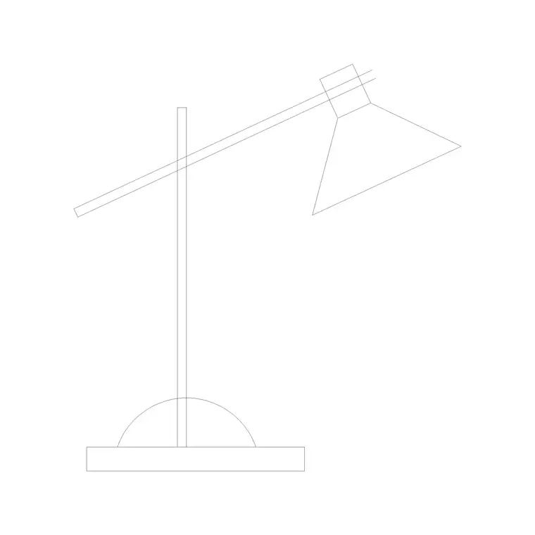 Table Lamp Elev (34) DWG CAD block thumbnail — lighting drawing