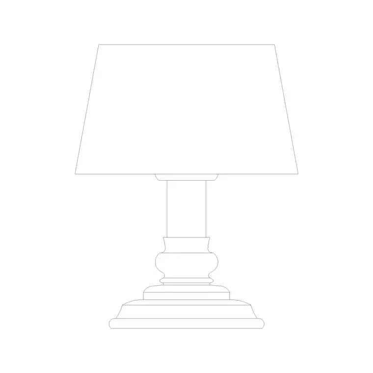 Table Lamp Elev (6) DWG CAD block thumbnail — lighting drawing