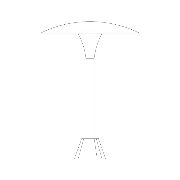 Table Lamp Long DWG CAD block thumbnail — lighting drawing