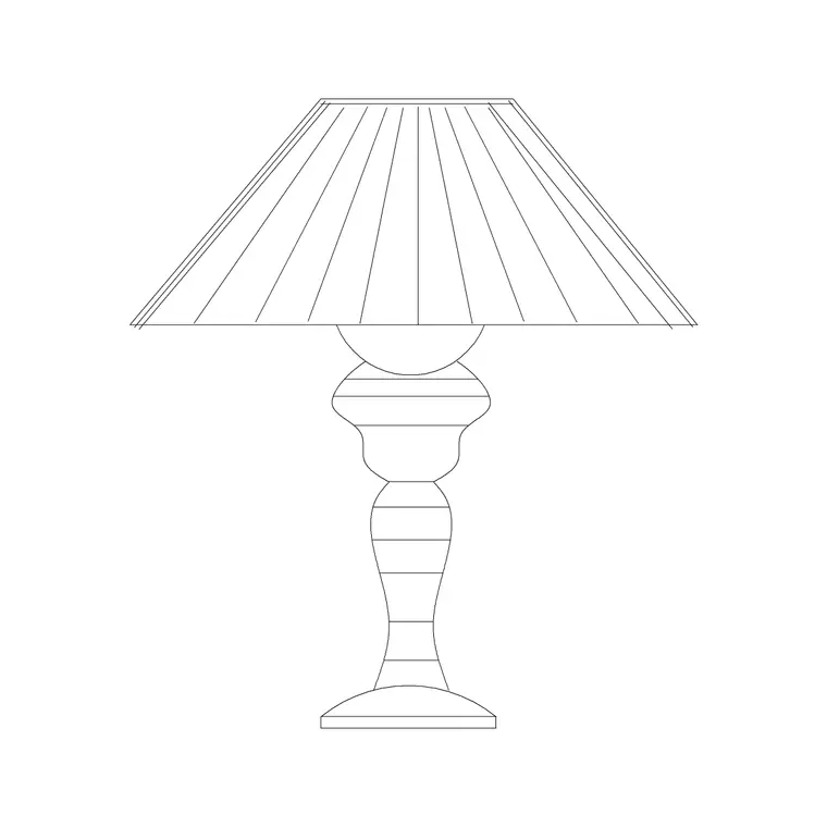 Table Lamp Metal Stand Round DWG CAD block thumbnail — lighting drawing