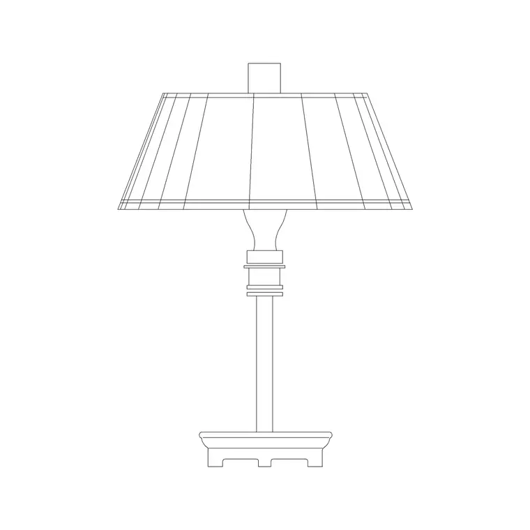 Table Lamp Metal Stand DWG CAD block thumbnail — lighting drawing