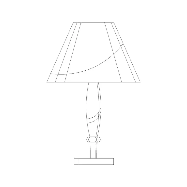 Table Lamp Modern DWG CAD block thumbnail — lighting drawing