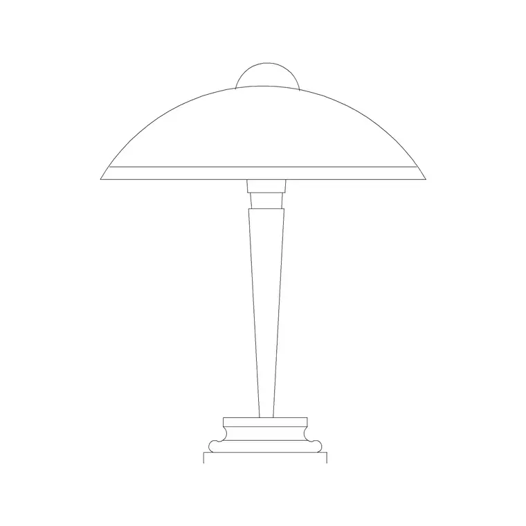 Table Lamp Round Shade DWG CAD block thumbnail — lighting drawing
