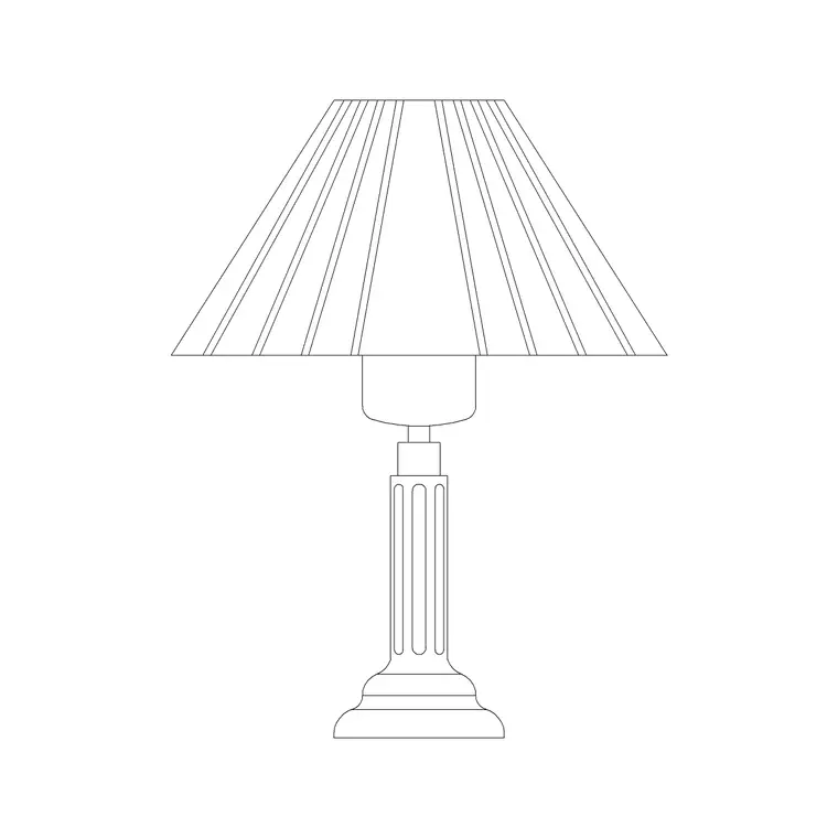 Table Lamp Round Stand DWG CAD block thumbnail — lighting drawing