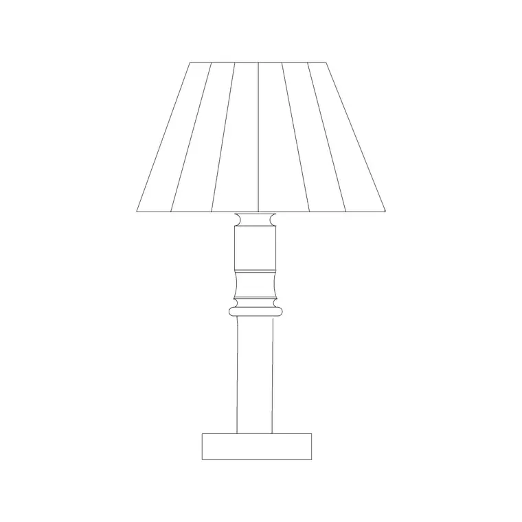 Table Lamp Sqaure Pipe Stand DWG CAD block thumbnail — lighting drawing