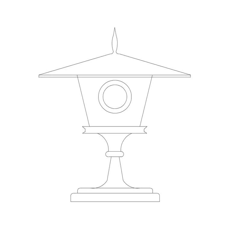 Table Lamp Vintage DWG CAD block thumbnail — lighting drawing