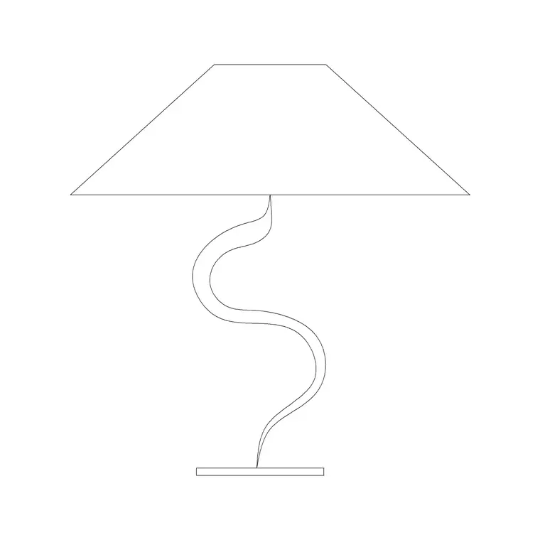 Table Lamp With Metal Rod Stand DWG CAD block thumbnail — lighting drawing