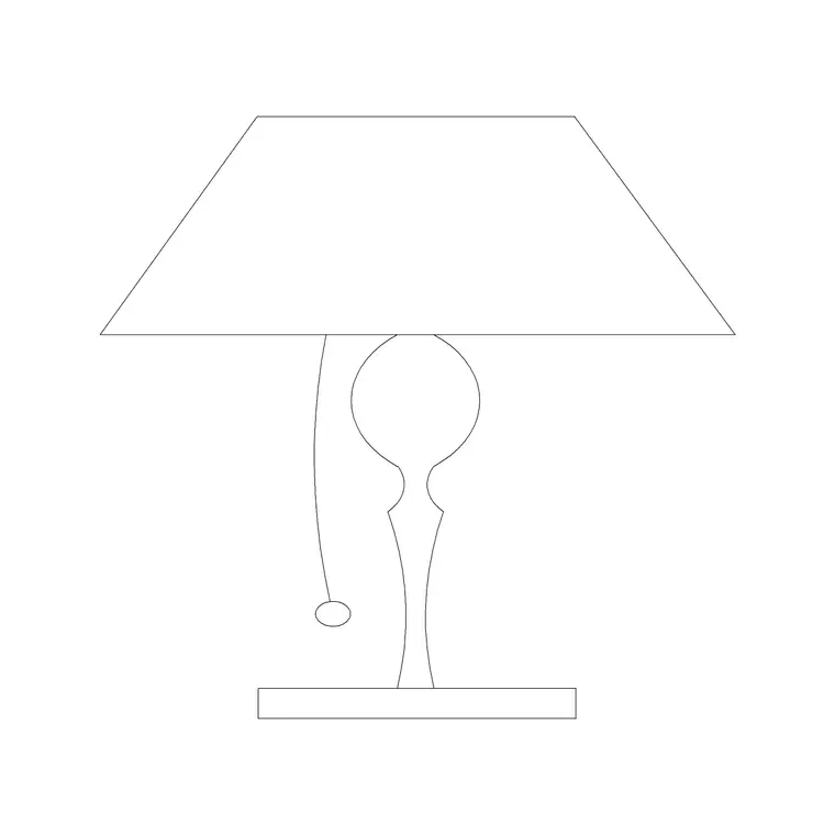 Table Lamp With Wire DWG CAD block thumbnail — lighting drawing