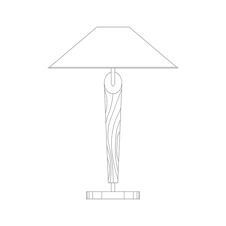 Table Lamp Wooden Stand DWG CAD block thumbnail — lighting drawing