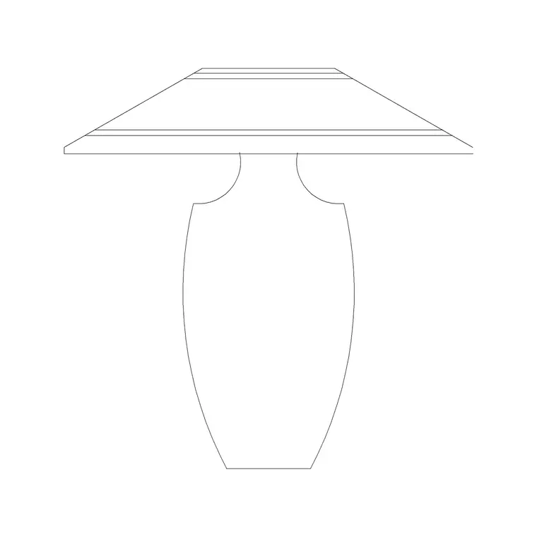 Table Lamp CAD block DWG — plan and elevation view