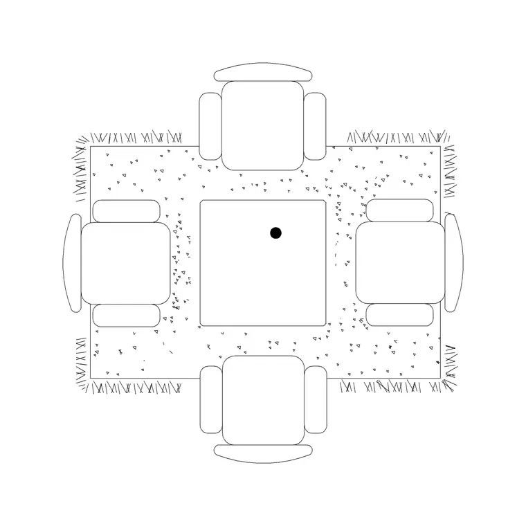 Table With Rug DWG CAD block thumbnail — furniture drawing