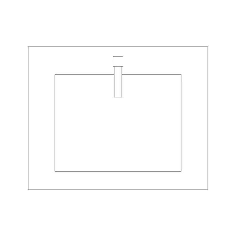 Thick Rectangle Wash Basin DWG CAD block thumbnail — bathroom drawing