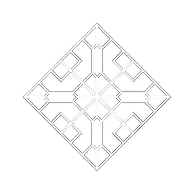 Tile Frame 2 CAD block DWG — plan and elevation view