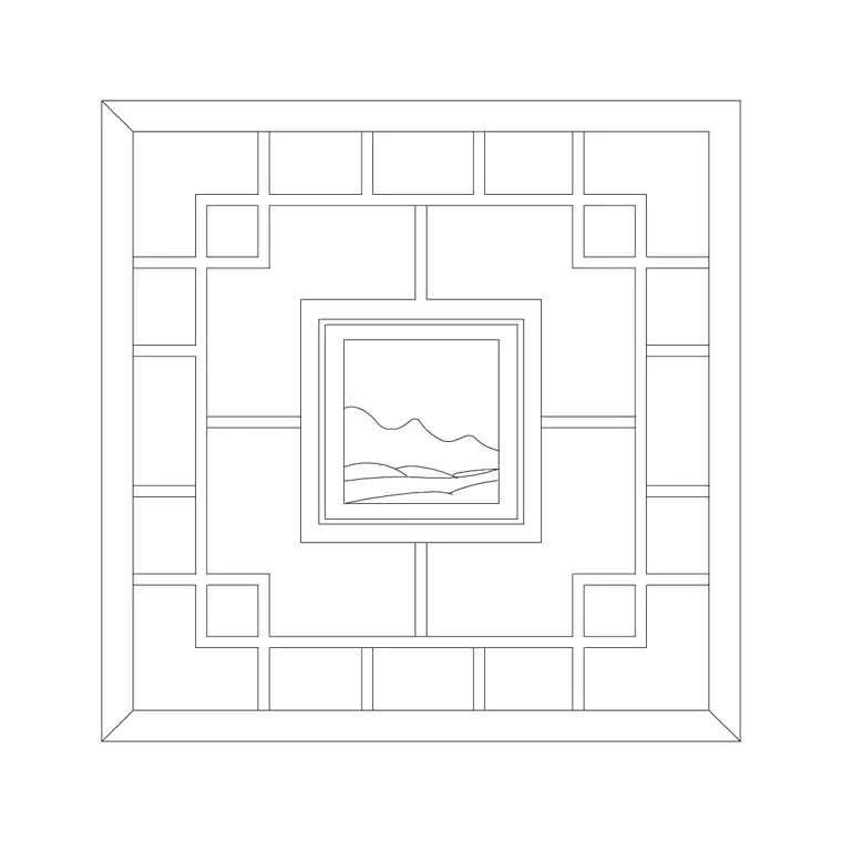 Tile Frame DWG CAD block thumbnail — accessories drawing