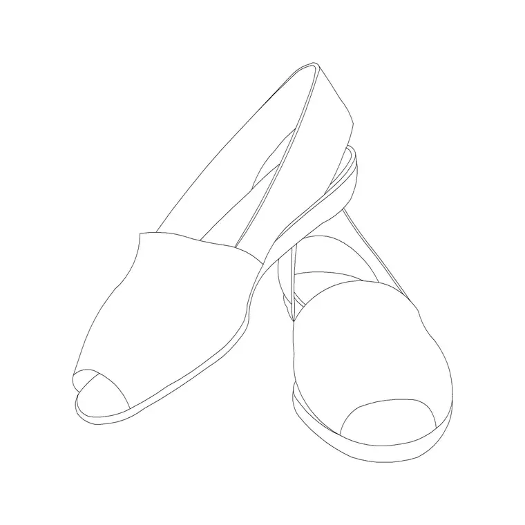Toe Open Shoes DWG CAD block thumbnail — accessories drawing