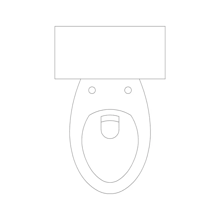 Toilet Commode 26 DWG CAD block thumbnail — bathroom drawing