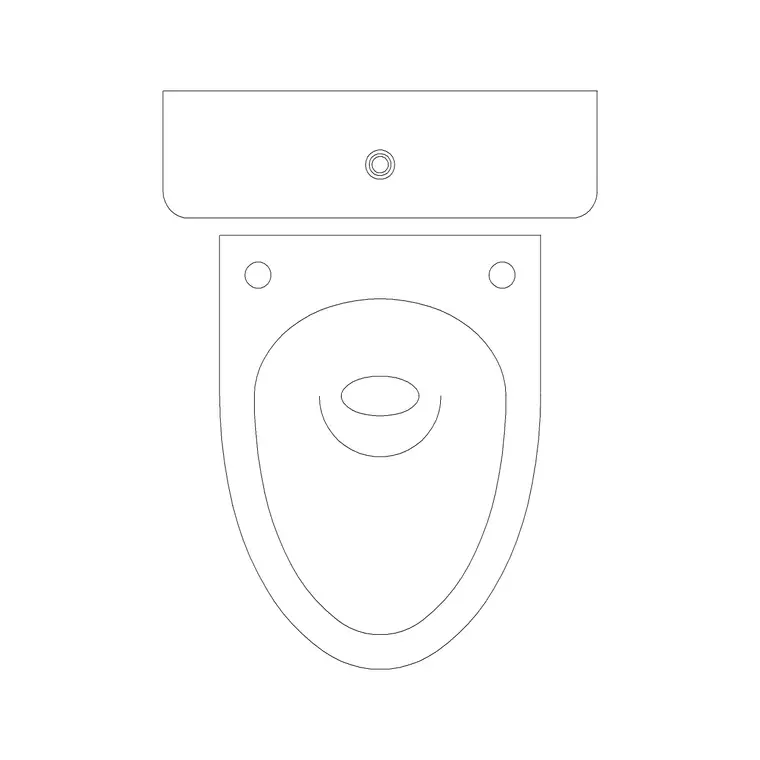Toilet Commode 30 DWG CAD block thumbnail — bathroom drawing