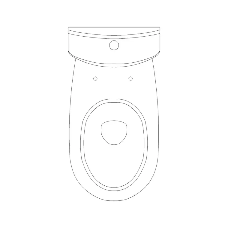 Toilet Commode 32 DWG CAD block thumbnail — bathroom drawing