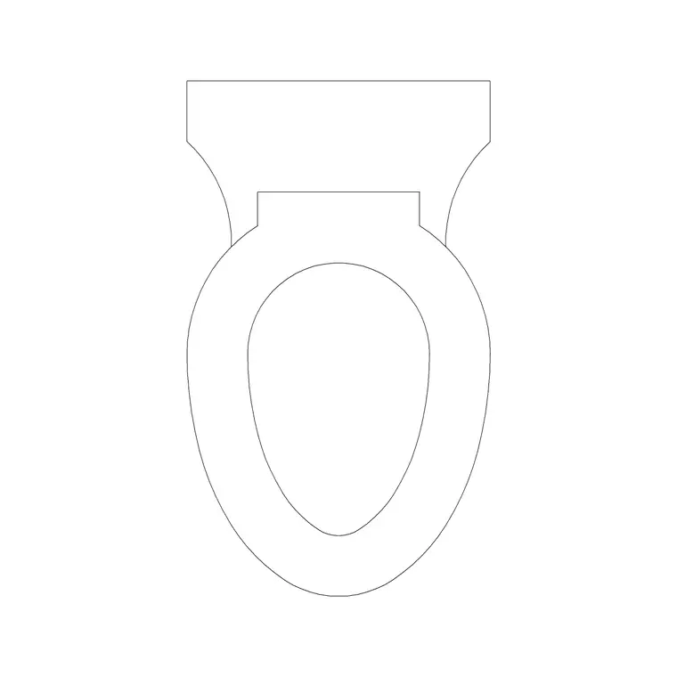 Toilet Commode 34 DWG CAD block thumbnail — bathroom drawing