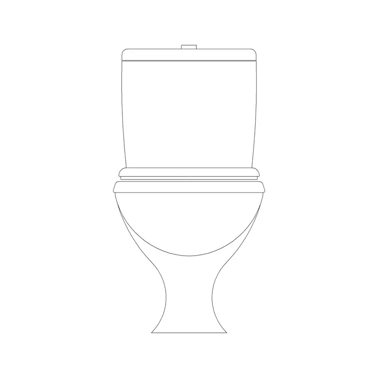 Toilet Commode Elevation 1 DWG CAD block thumbnail — bathroom drawing