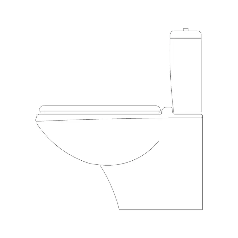 Toilet Commode Elevation 2 DWG CAD block thumbnail — bathroom drawing