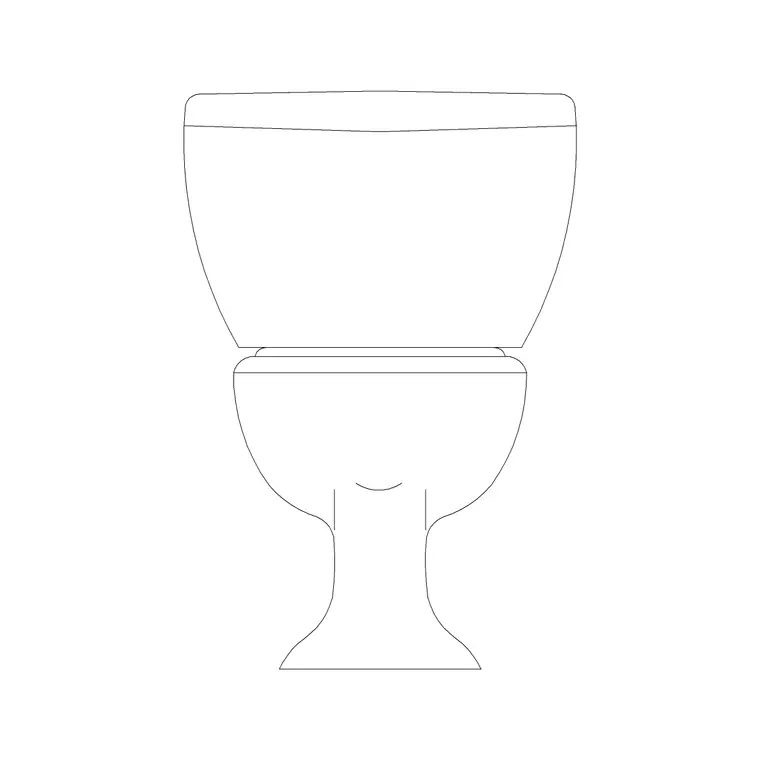 Toilet Commode Elevation 3 DWG CAD block thumbnail — bathroom drawing