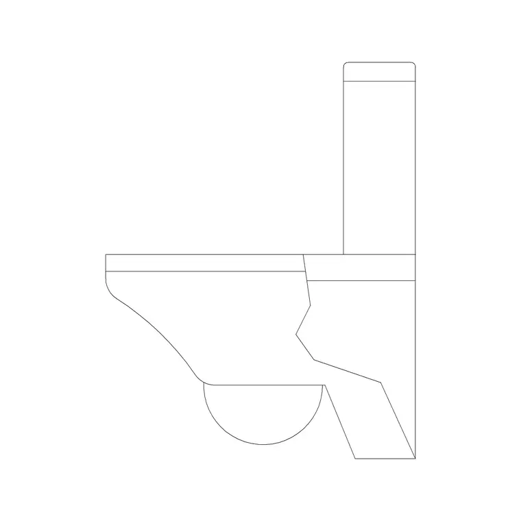 Toilet Commode Elevation 4 DWG CAD block thumbnail — bathroom drawing