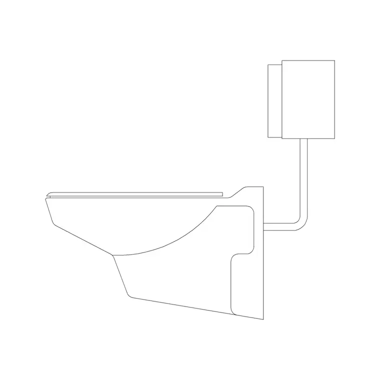 Toilet Commode Elevation 6 DWG CAD block thumbnail — bathroom drawing