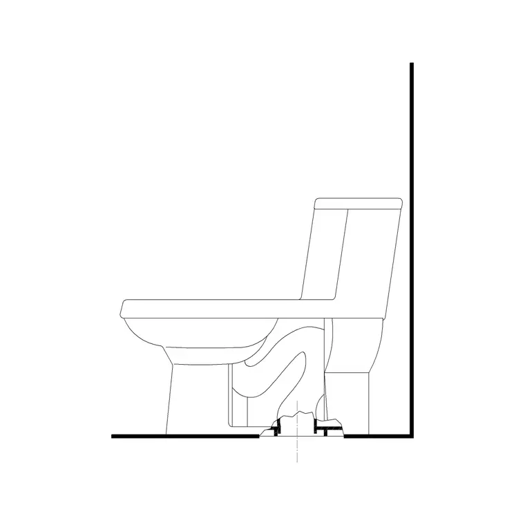 Toilet Double Pieceside Ele DWG CAD block thumbnail — bathroom drawing