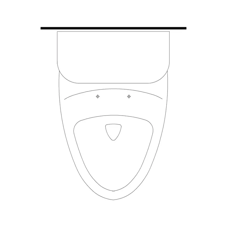 Toilet Single Piece Plan DWG CAD block thumbnail — bathroom drawing
