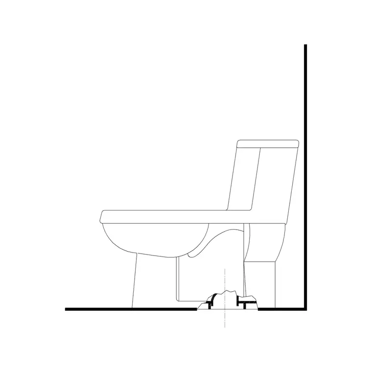 Toilet Single Piece Side Ele DWG CAD block thumbnail — bathroom drawing