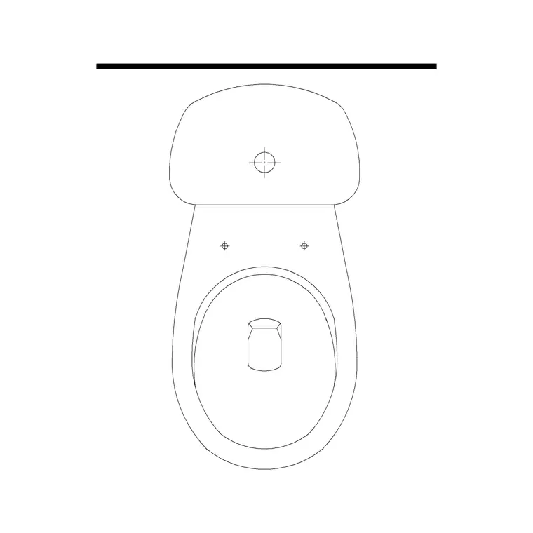 Toilet With Tank Plan DWG CAD block thumbnail — bathroom drawing