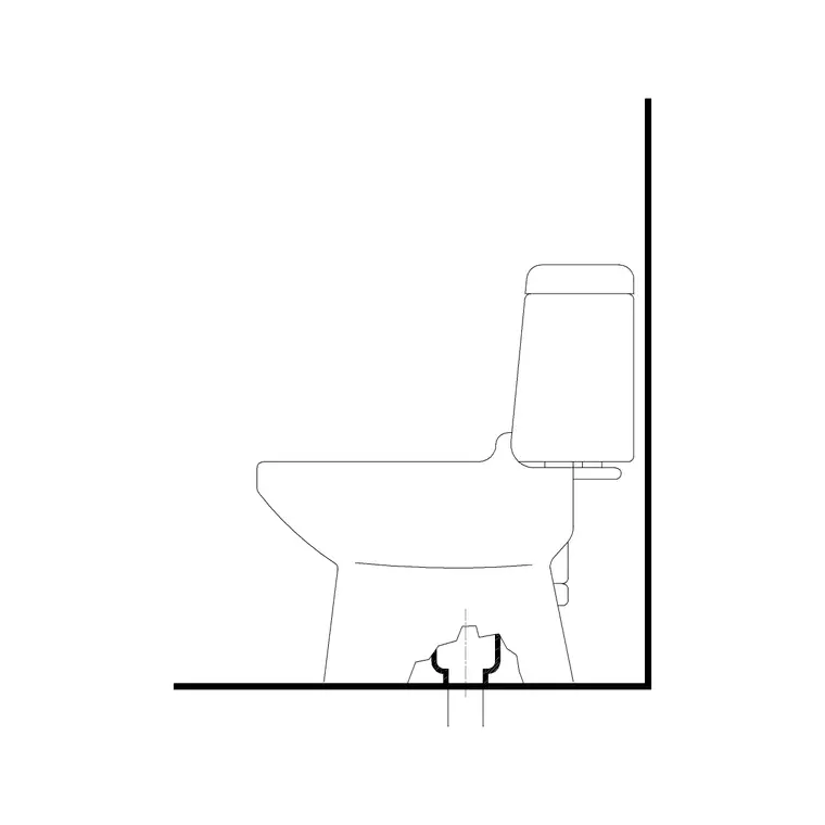 Toilet With Tank Side Ele 2 DWG CAD block thumbnail — bathroom drawing