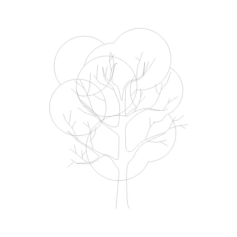 Tree Elevation (13) DWG CAD block thumbnail — trees & plants drawing