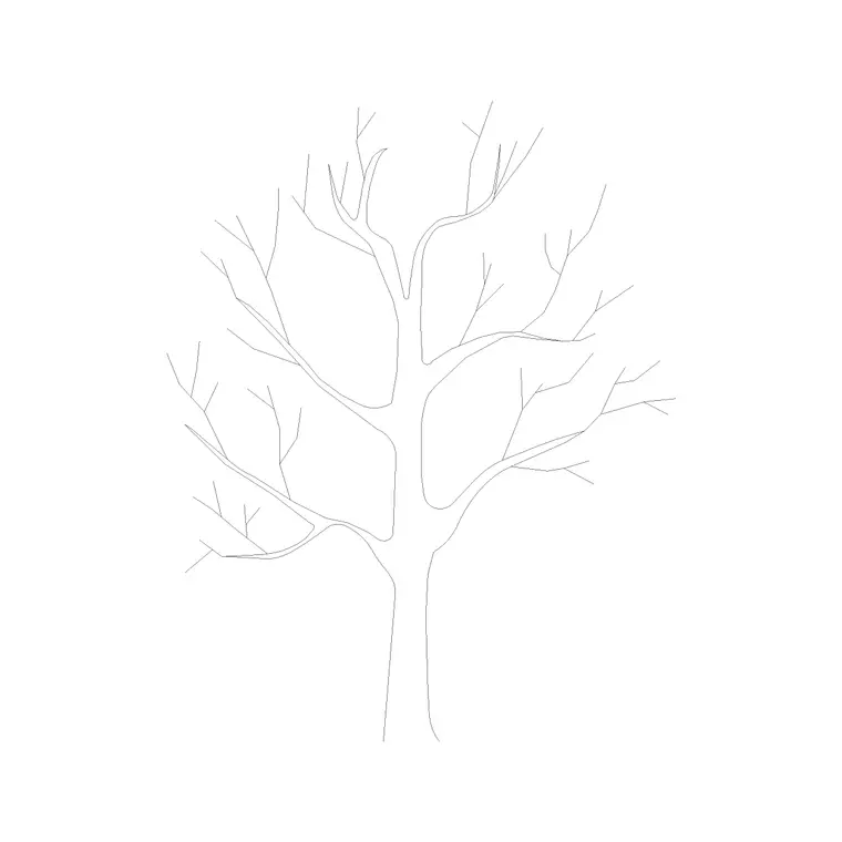 Tree Elevation (14) DWG CAD block thumbnail — trees & plants drawing