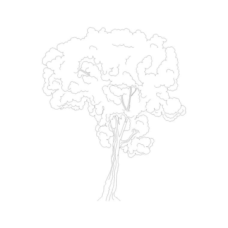 Tree Elevation (22) DWG CAD block thumbnail — trees & plants drawing