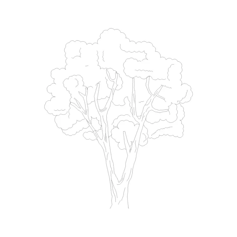 Tree Elevation (28) DWG CAD block thumbnail — trees & plants drawing