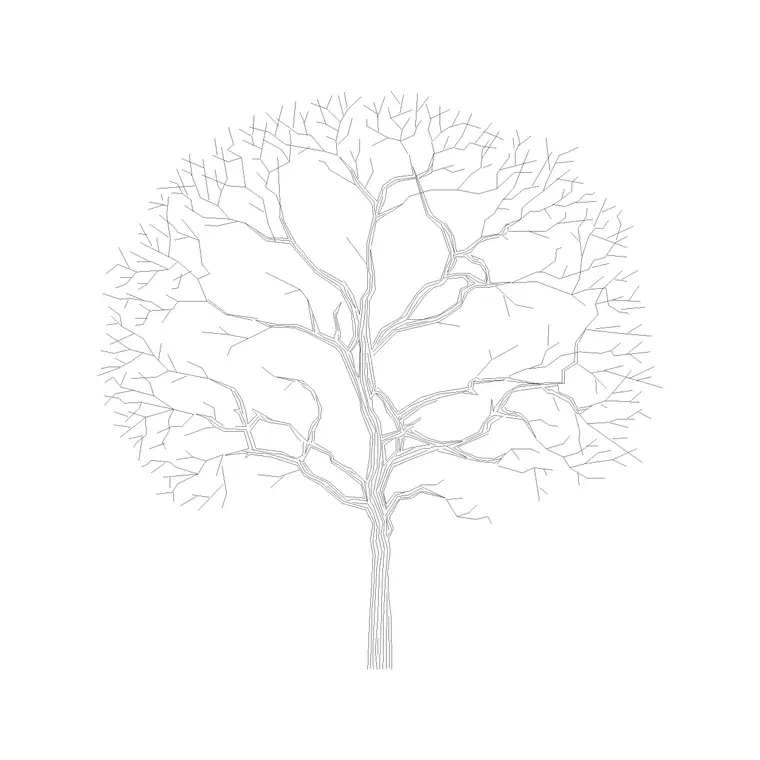 Tree Elevation (30) DWG CAD block thumbnail — trees & plants drawing