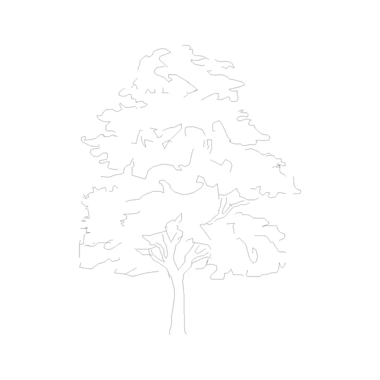 Tree Elevation (37) DWG CAD block thumbnail — trees & plants drawing