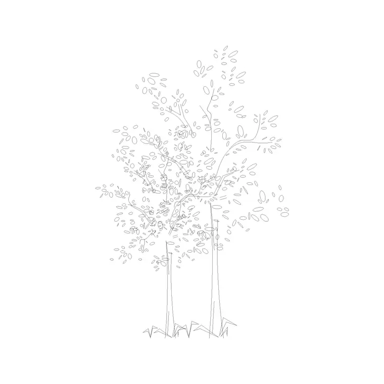 Tree Elevation (39) DWG CAD block thumbnail — trees & plants drawing