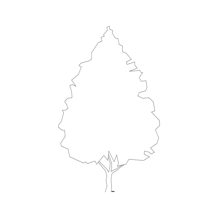 Tree Elevation (42) DWG CAD block thumbnail — trees & plants drawing